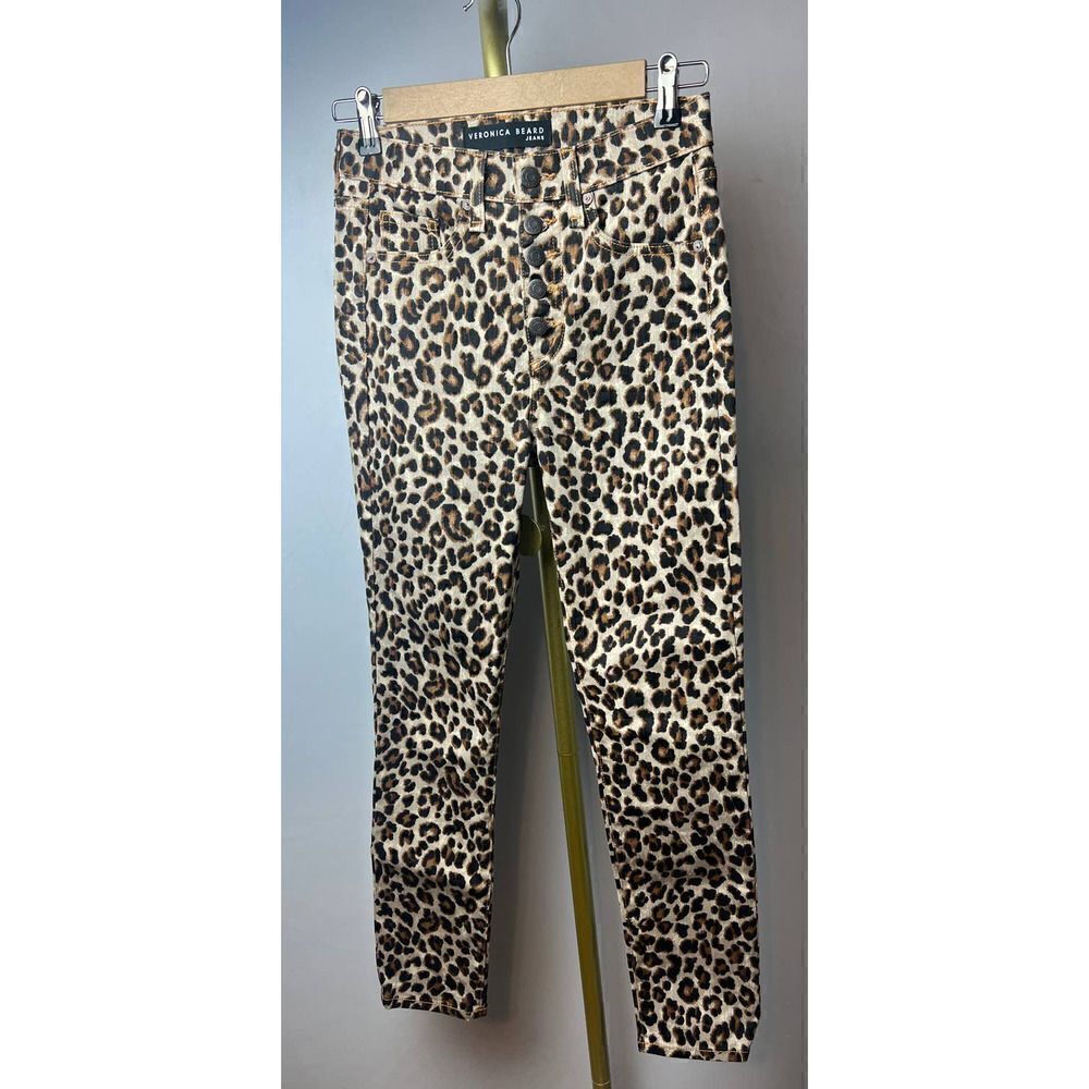 Veronica Beard Debbie Leopard Jeans Sz. 24 - Picture 2 of 7